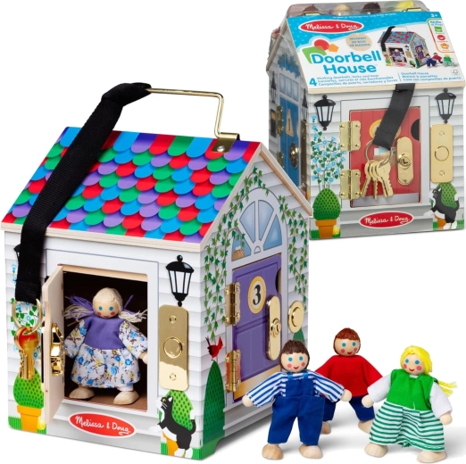 Casita de madera con timbres de puerta MELISSA & DOUG Doorbell House