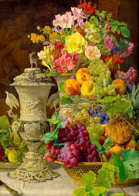 Puzzle Ferdinand Georg Waldmüller: Naturaleza muerta con fruta 1000 piezas