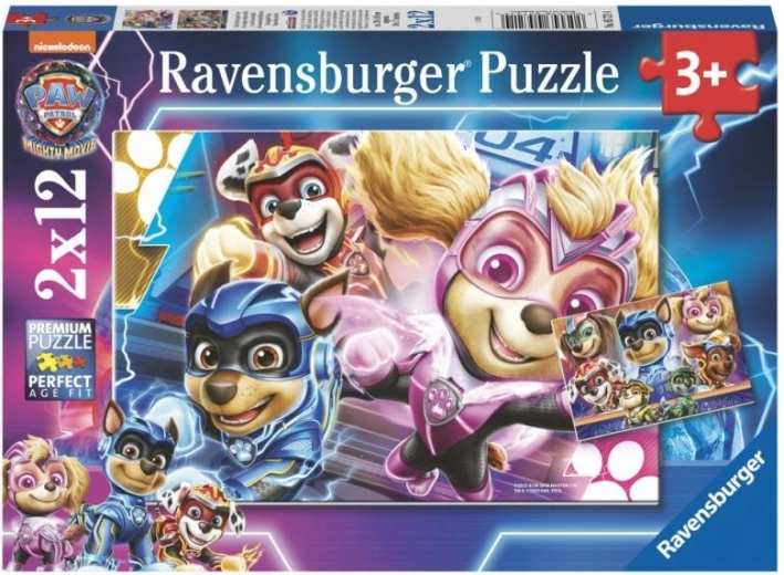 Patrulla Canina - puzzle con motivo de la película, 2x12 piezas