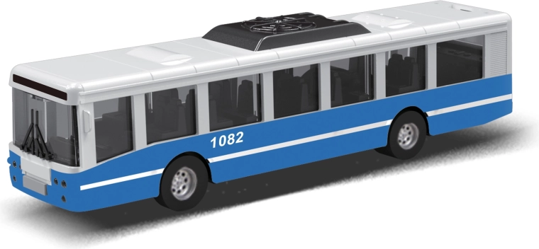 Autobús de transporte público con motor de inercia 16 cm – azul
