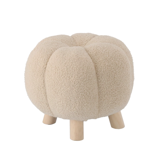 Puf decorativo beige 32 × 30 cm