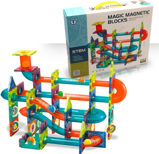 Pista de canicas magnética – juego de construcción 96 piezas