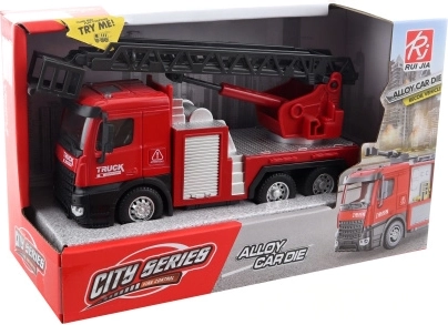 Coche de bomberos metálico con escalera extensible 15 cm