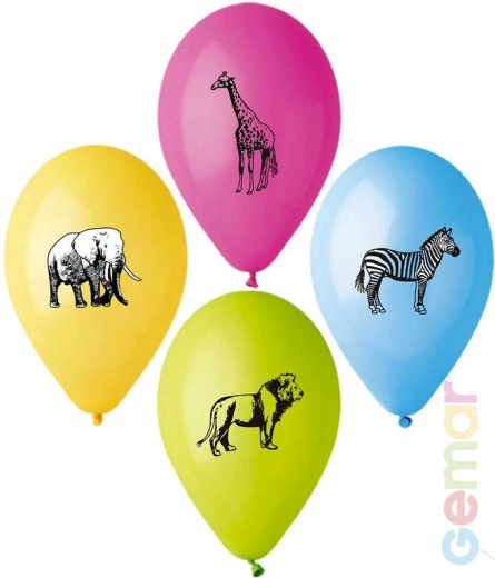 Globo de látex pastel Gemar Safari con impresión a doble cara 26 cm - 1 pieza