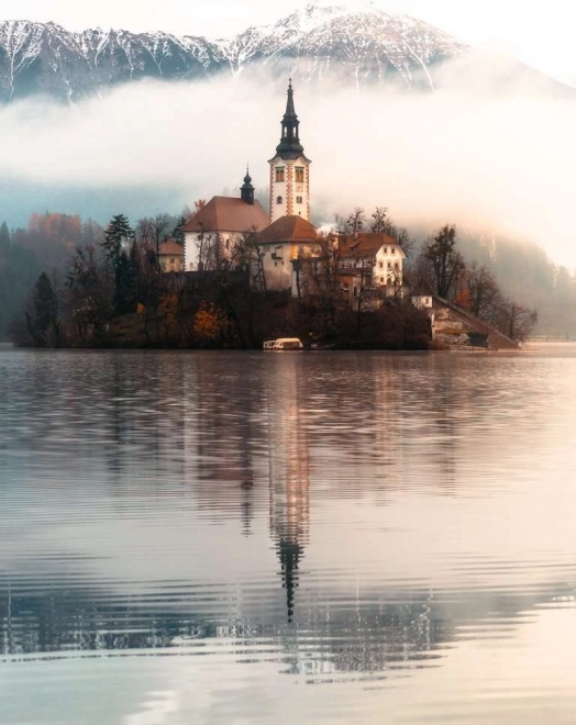 Puzzle Iglesia en el lago Bled 1500 piezas