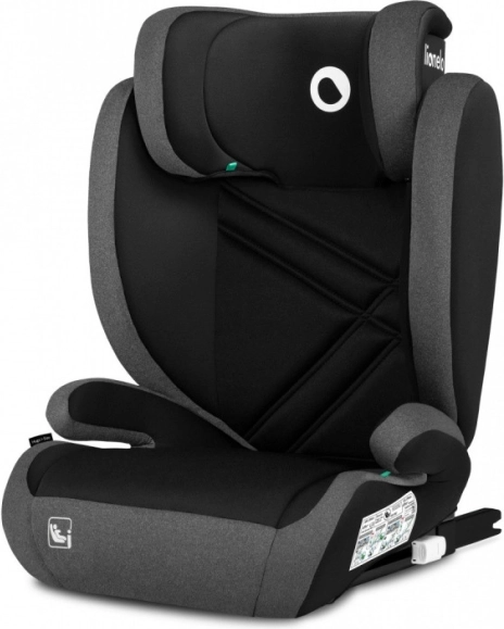 Silla de coche infantil LIONELO Hugo i‑Size 100–150 cm, negro‑gris – Negro Gris