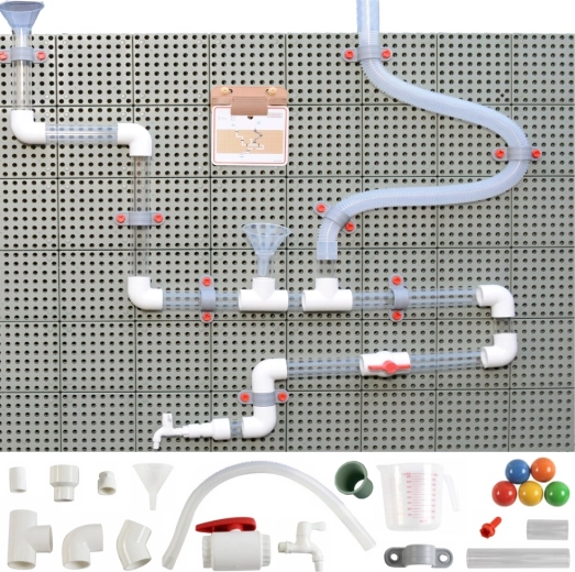 Sistema de tubos para paneles STEM 84 piezas – set de agua y canicas MASTERKIDZ