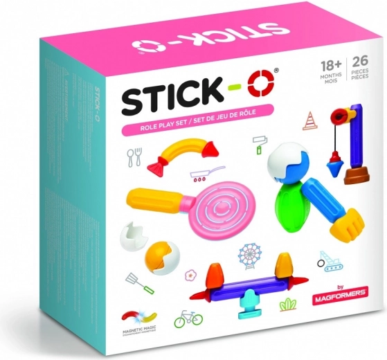 Juego de construcción magnético STICK-O Šikulka, 26 piezas