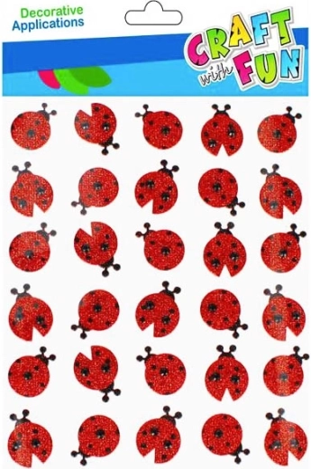 Pegatinas de mariquitas con purpurina 30 uds.