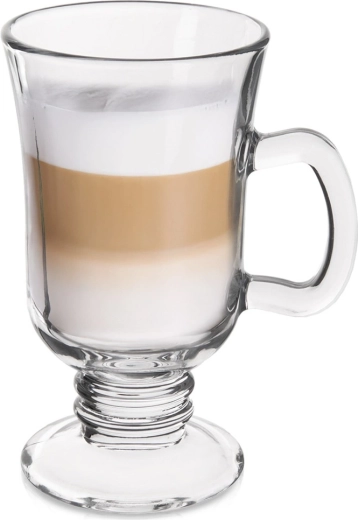 Vaso para latte de 250 ml con pie y asa