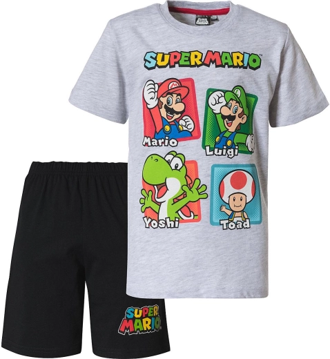 Pijama infantil de Super Mario gris y negro
