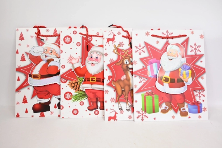 Bolsa de regalo navideña mediana