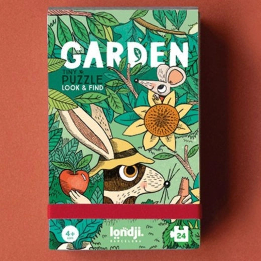 Puzzle de bolsillo Londji tiny – animalitos en el jardín, 24 piezas