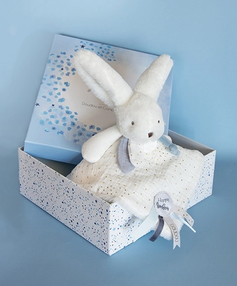 Set de regalo Doudou azul - conejito con manta