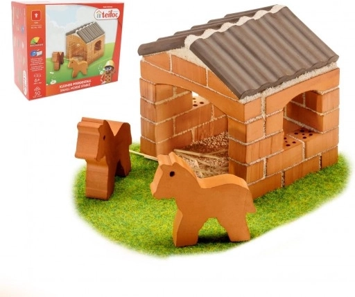 Pequeño establo de ladrillitos cocidos reales – kit de construcción