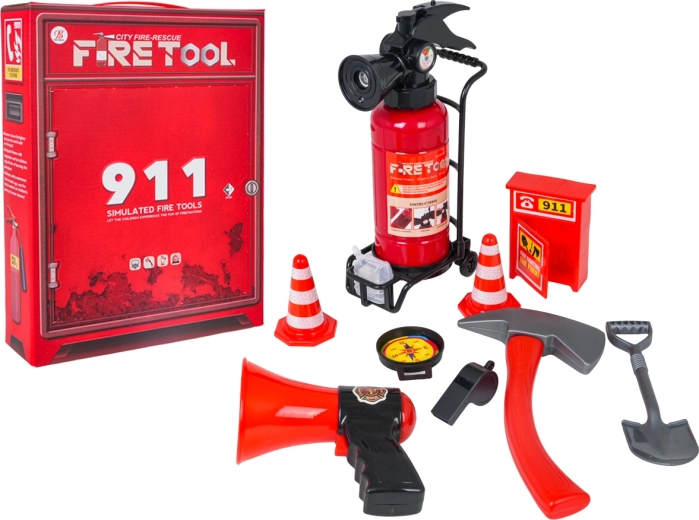 Set infantil de bomberos con extintor de agua