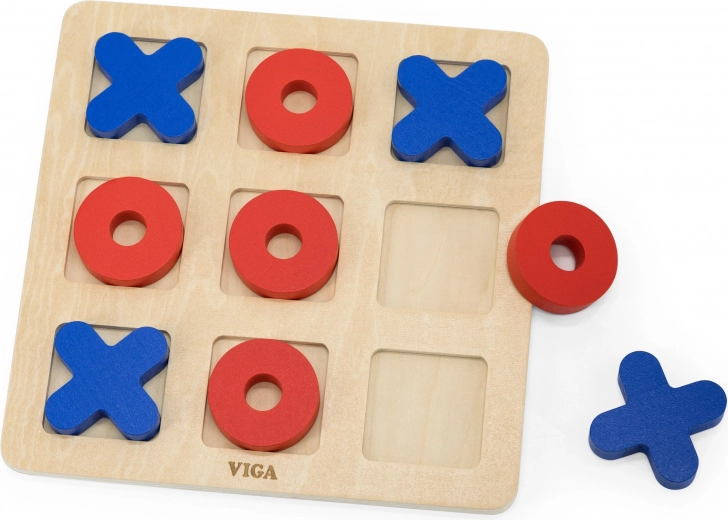 Juego clásico de tres en raya de madera de Viga