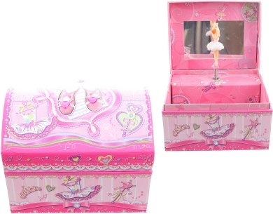 Joyero musical rosa con bailarina