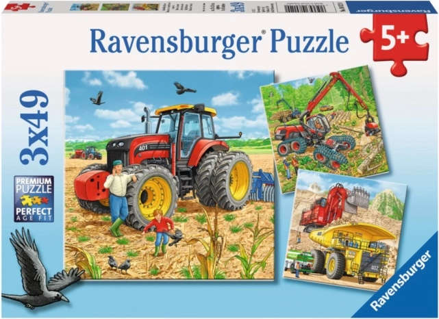 Puzzle Ravensburger grandes máquinas 3x49 piezas