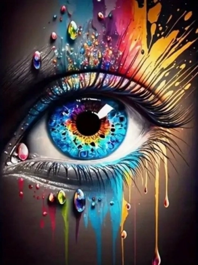 Pintura de diamantes Ojo de color 30 × 40 cm