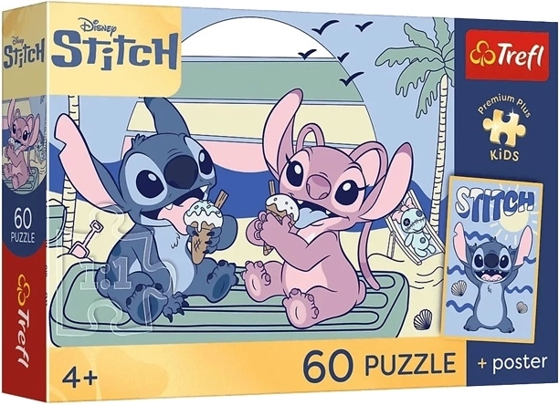 Puzzle Premium Plus Kids diversión con Stitch 60 piezas
