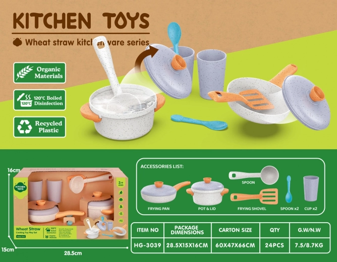 Set infantil de ollas de materiales bio, 10 piezas