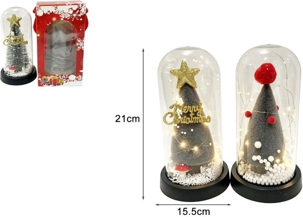 Decoración navideña en forma de árbol con luz