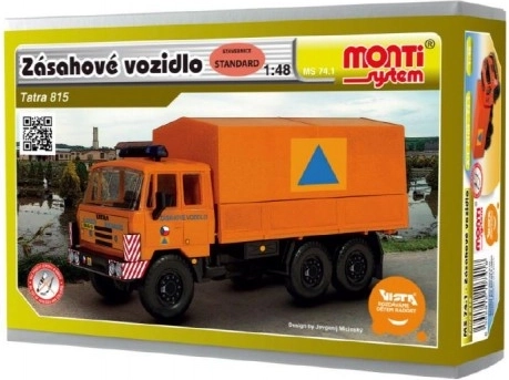 Kit de construcción Monti System MS 74.1 Vehículo de intervención CO Tatra 815 1:48 en caja 22x15x6cm