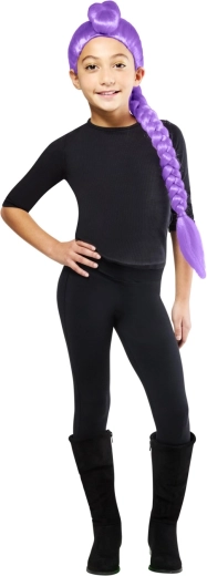 Peluca morada con trenza Rumi para cosplay K‑pop