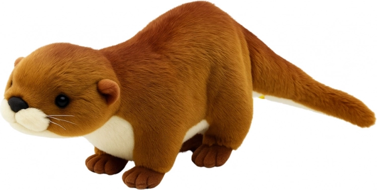 Adorable nutria de peluche marrón y blanca 50 cm