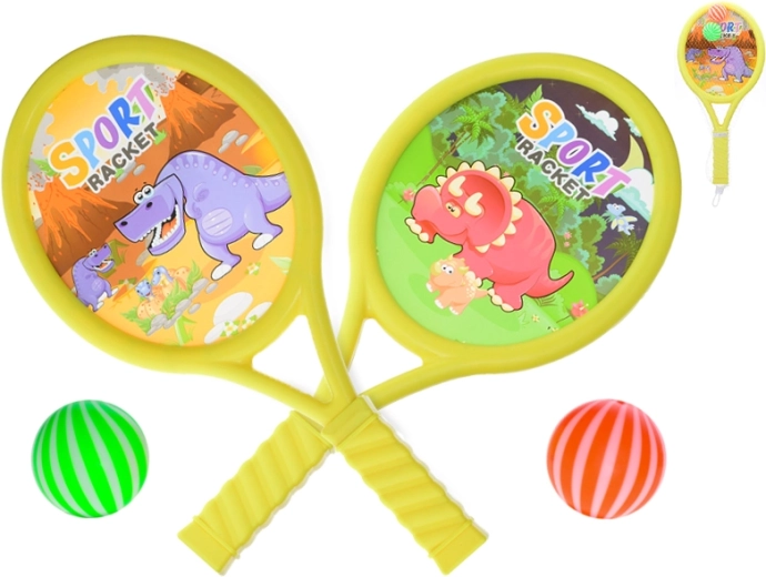 Set de raquetas de plástico de 40 cm con pelotas (2+2)