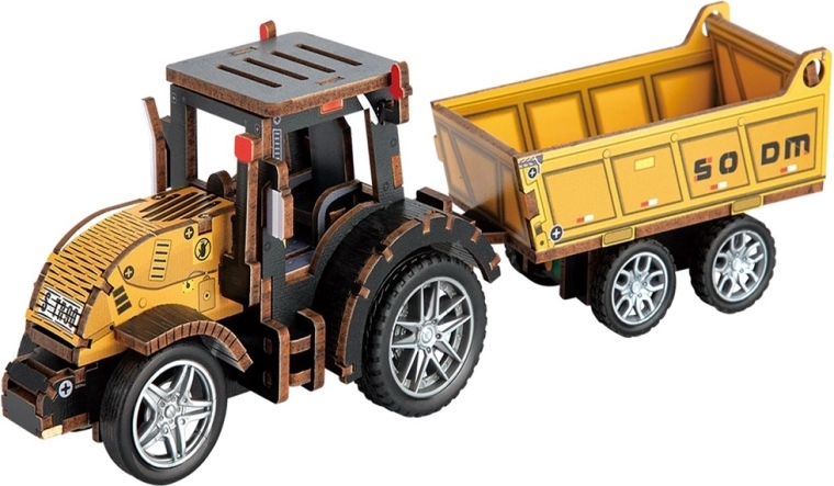 2Kids Toys rompecabezas 3D de madera tractor con remolque