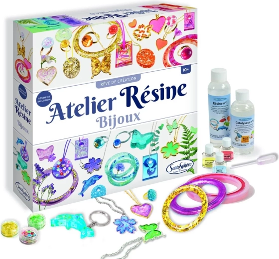 Sentosphere taller de bisutería para fabricar joyas de resina con purpurina