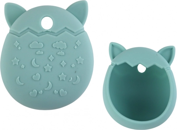 Funda de silicona para Tamagotchi con diseño de gatito y tono turquesa