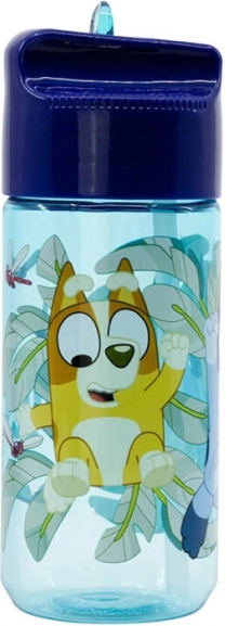 Botella infantil de agua con boquilla y pajita Stor Bluey 430 ml azul