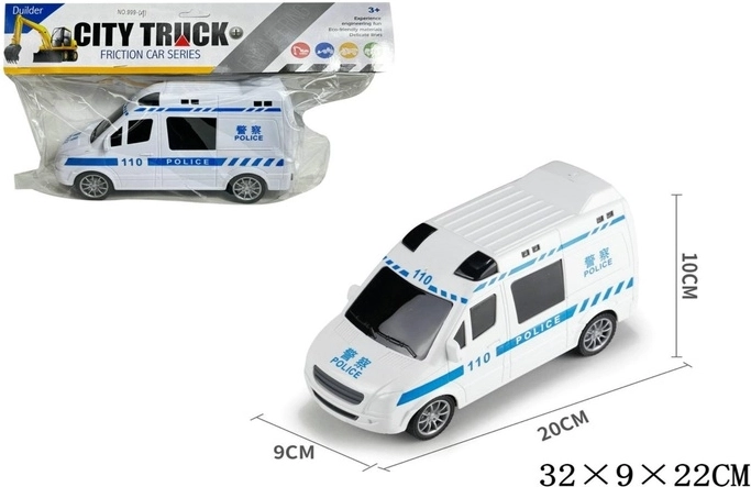 Coche de policía con propulsión mecánica