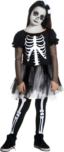 Vestido con estilo con estampado esquelético