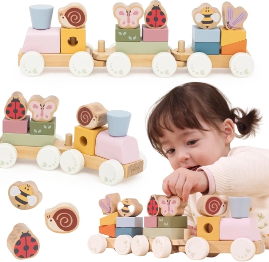 Tren educativo de primavera de madera Viga 18 piezas