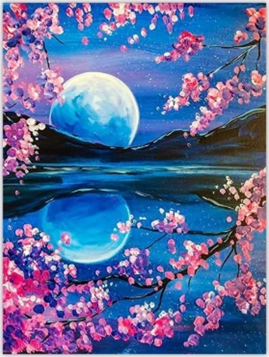 Norimpex Pintura por números Amanecer de la luna 40 × 50 cm