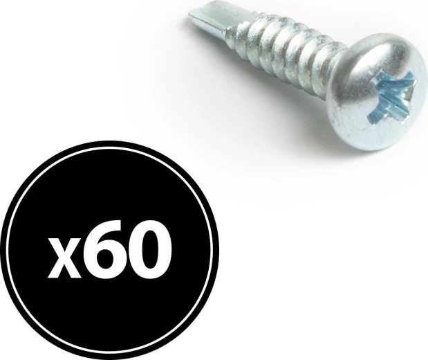 Tornillo autoperforante de cabeza avellanada 4,2 × 19 mm, 60 uds.