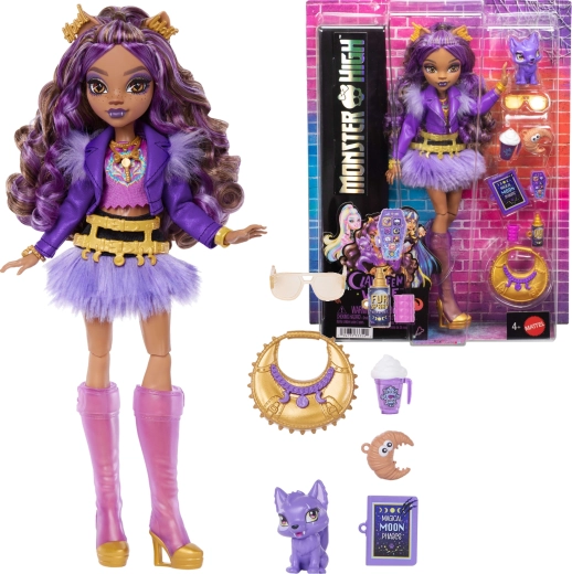 Muñeca Monster High Clawdeen Wolf 26 cm con accesorios y mascota