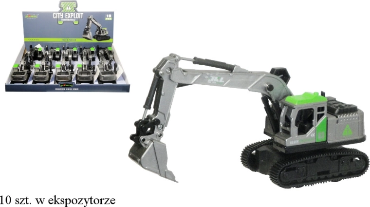 Excavadora de obra con elementos móviles para niños