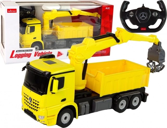 Camión RC con garra MERCEDES-BENZ Arocs Rastar – amarillo