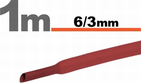 Tubo termorretráctil rojo 6/3 mm