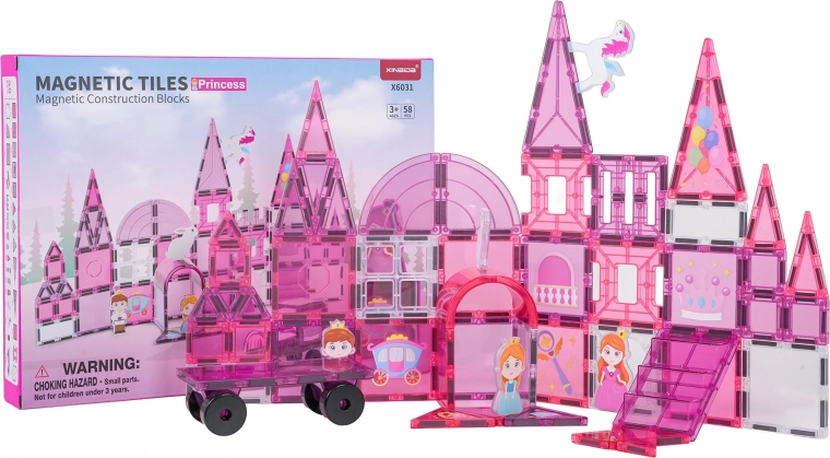 Juego de construcción magnético Princesa rosa, 58 piezas