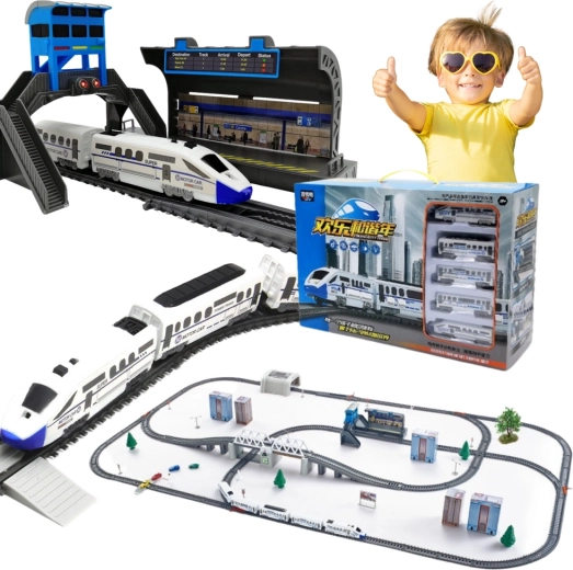 Circuito de tren eléctrico con puente de 366 cm