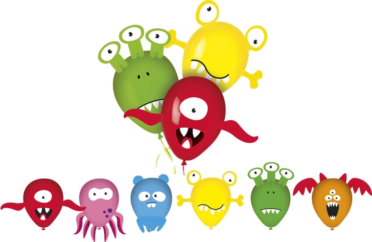 Globos con imágenes MY PARTY Monsters, 6 uds