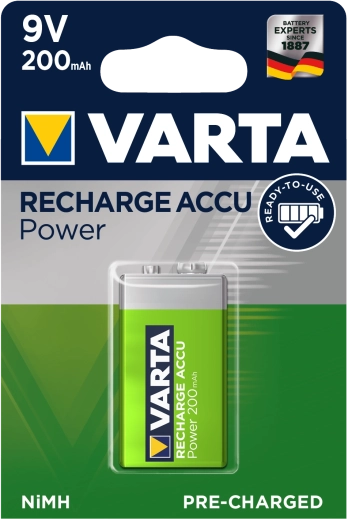 Batería recargable Varta 9V NiMH 200 mAh Ready2Use