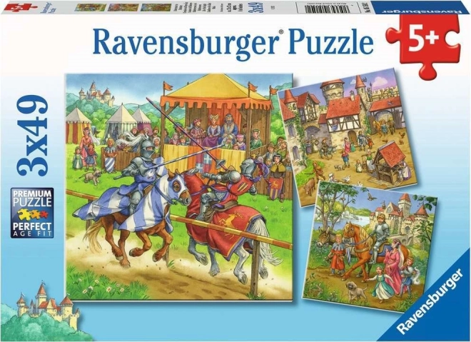 Puzzle Ravensburger torneo de caballeros 3×49 piezas