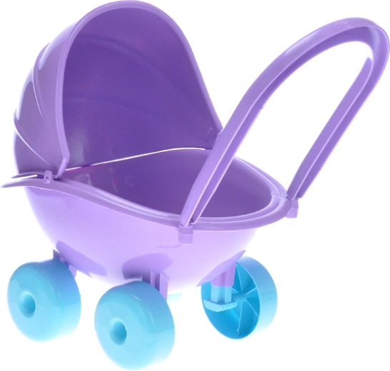 Cochecito de muñecas tipo capazo de plástico – morado